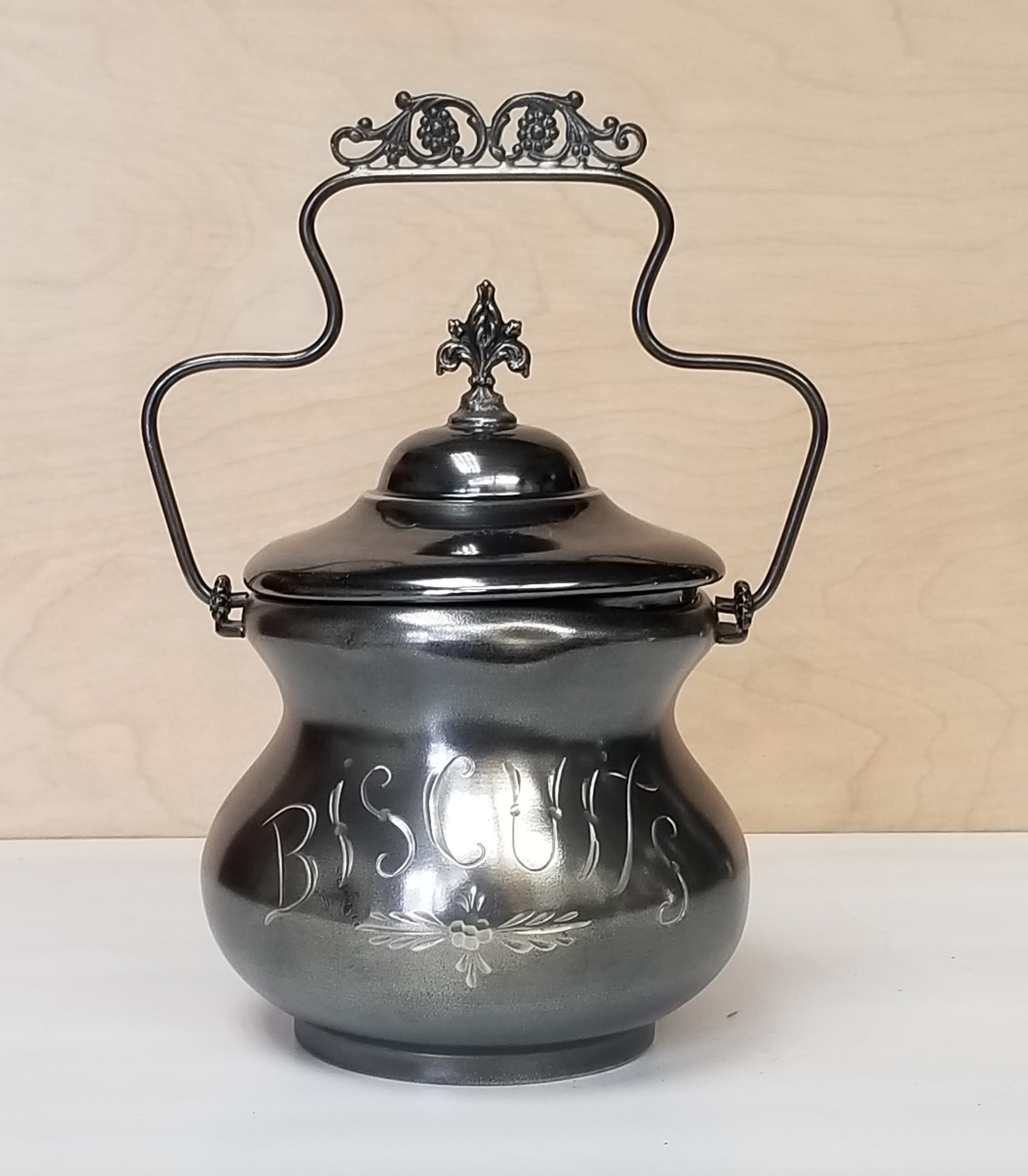 Restoration Pewter Antique Cookie Jar