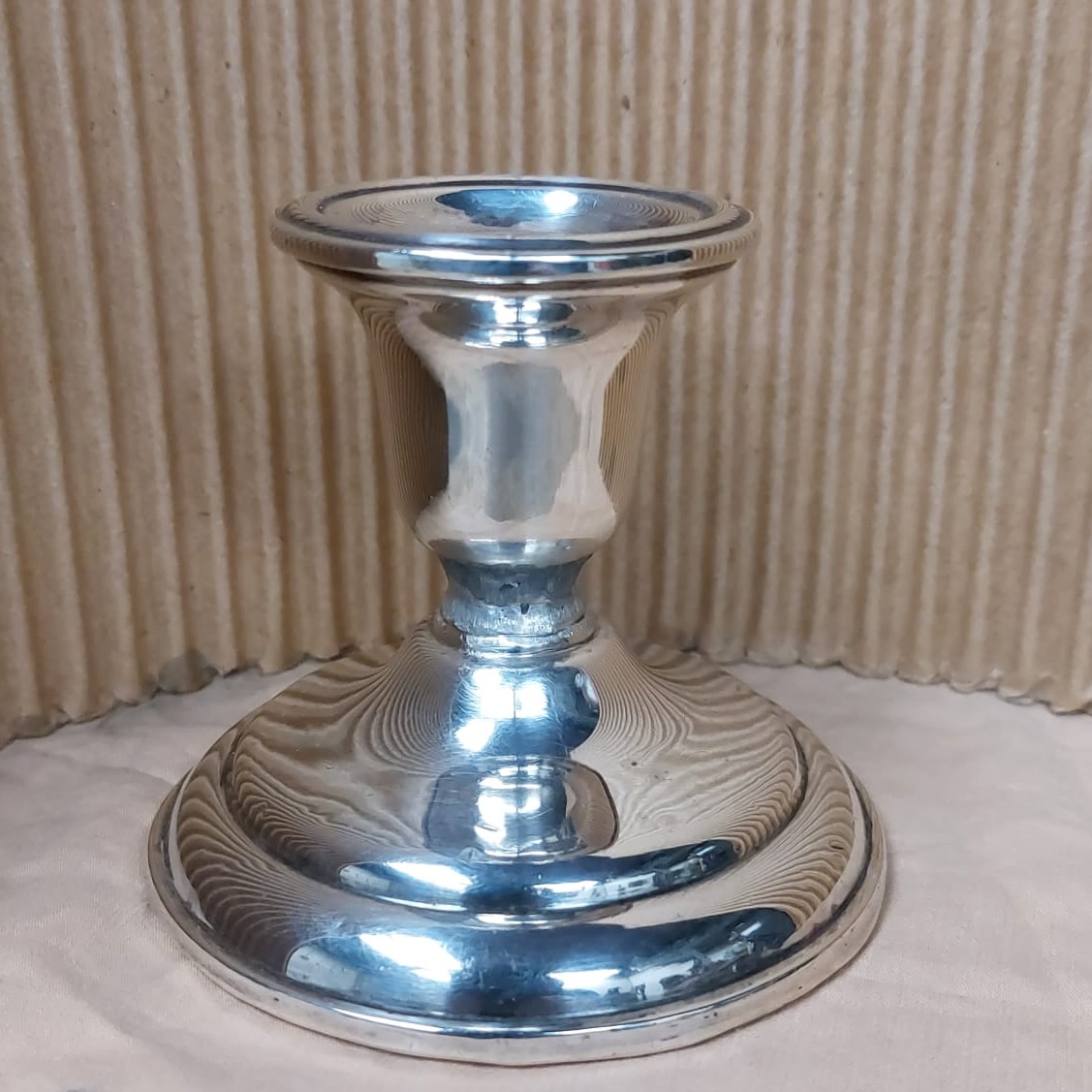 Short Pewter Single Candle Holder - after